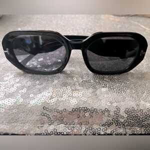 Vintage Octagon Sunglasses with Gold Accents